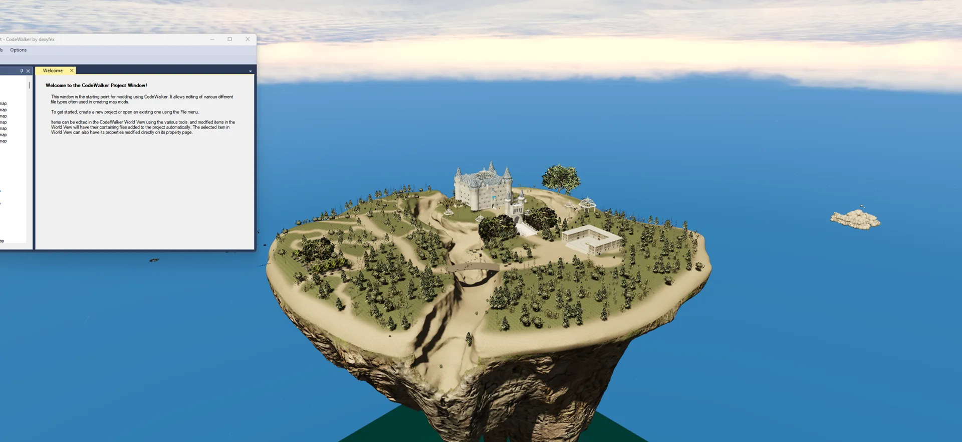 La primera isla en el editor