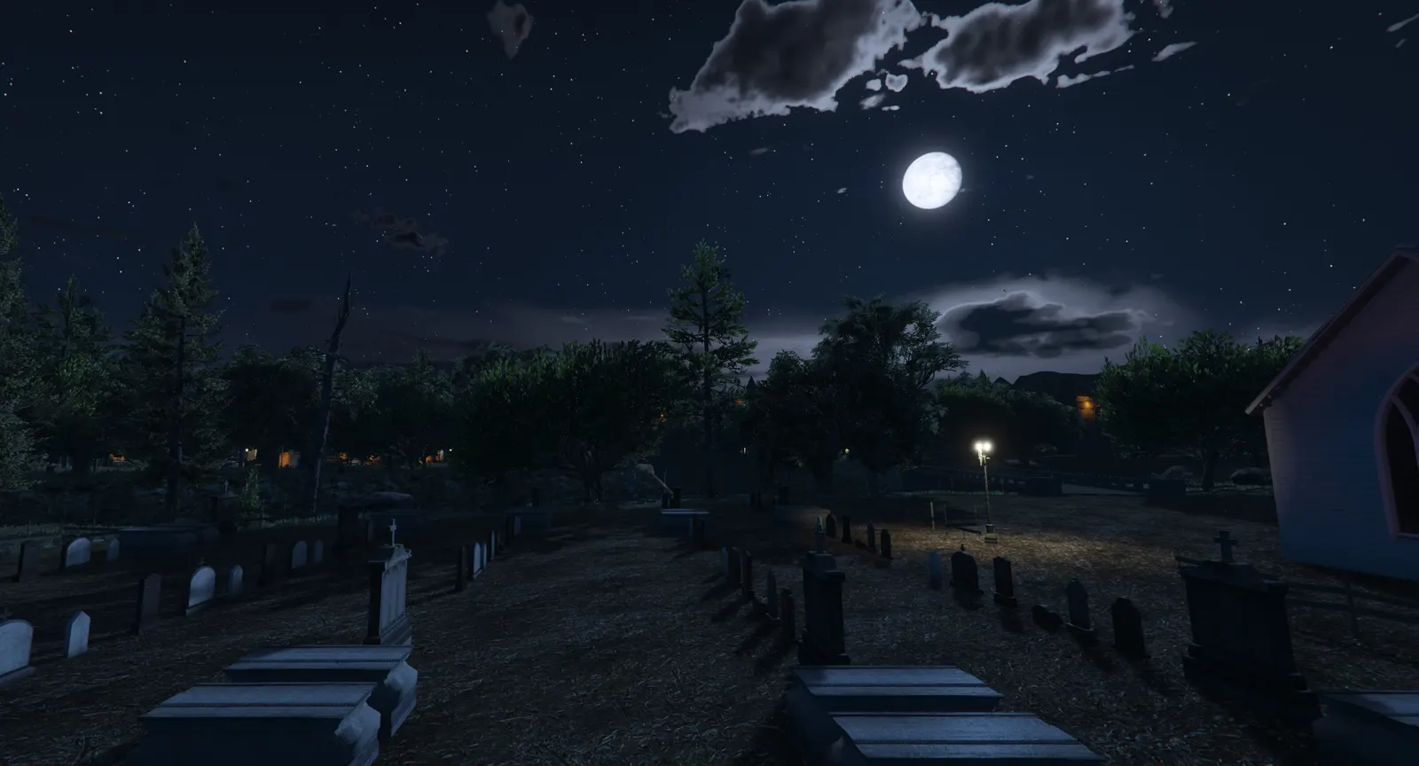 El cementerio a la luz de la luna — mejor no pasear solo