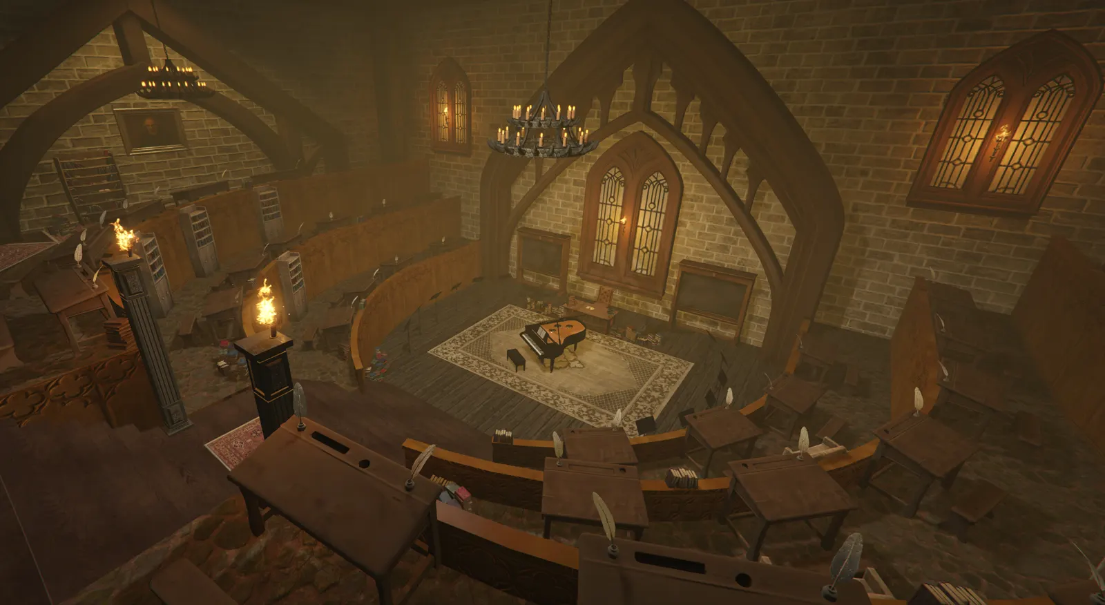La sala de música, piano incluido